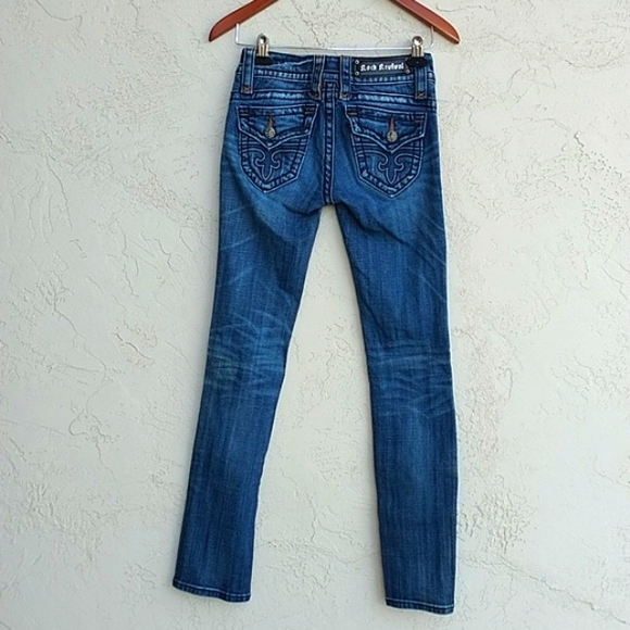 ROCK REVIVAL Jen Straight Leg Jeans Size 25 - Picture 2 of 15